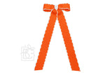 Moonstitch Two Tone Flat Bow Streamer (Orange & White): 3.5" Medium - 7/8" Ribbon on Alligator Clip