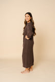 Knit Women's Sweater Maxi Dress - Cocoa