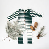Holiday Stripe Snap Romper