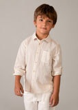 Long Sleeve Linen Shirt - Oat Mix