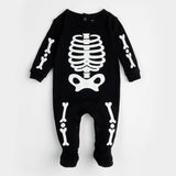 Skeleton Glow in the Dark Print on Black Sleeper