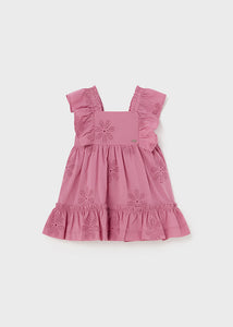 Baby Embroidery Ruffled Dress - Hibiscus