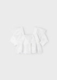 Girls Ruffled Embroidered Blouse