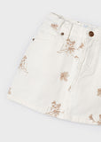 Girls Embroidered Twill Skirt