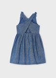 Girls Linen Dress - Blue