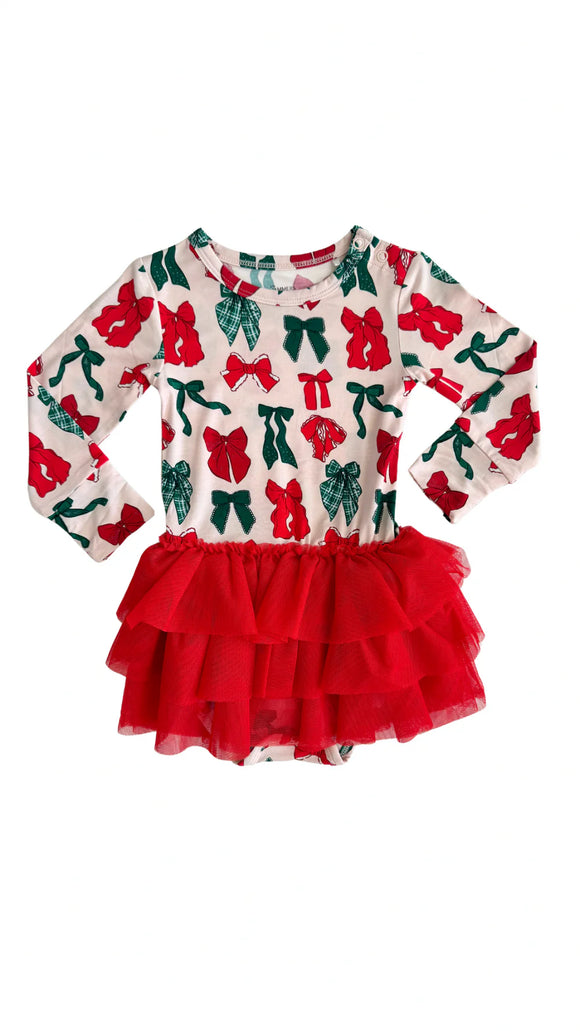 Christmas Bows Tutu Bodysuit