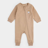 Littlest Reindeer on Taupe Fleece Playsuit