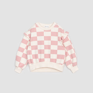 Rose Checkerboard Sweatshirt Set