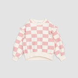 Rose Checkerboard Sweatshirt Set