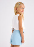 Girls Pleated Detail Top - Natural