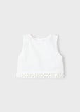 Girls Pleated Detail Top - Natural