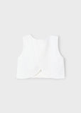 Girls Pleated Detail Top - Natural