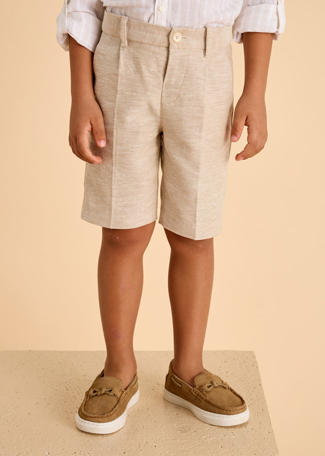 Boys Linen Dress Shorts - Sand Hooray Children's Shoppe Boys Linen Dress Shorts - Sand Hooray Children's Shoppe