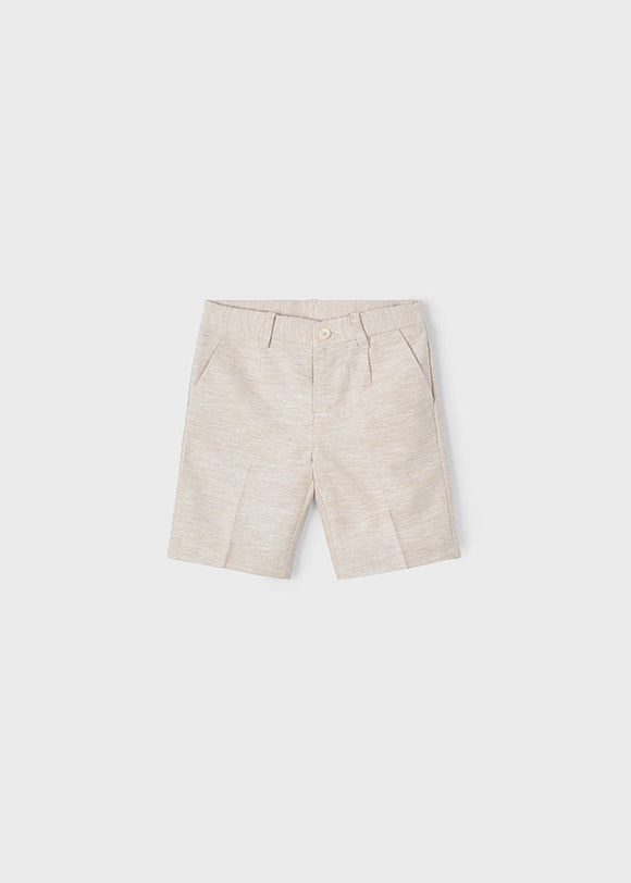 Boys Linen Dress Shorts - Sand