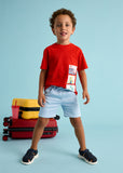 Boys Drawstring Twill Shorts - Sky