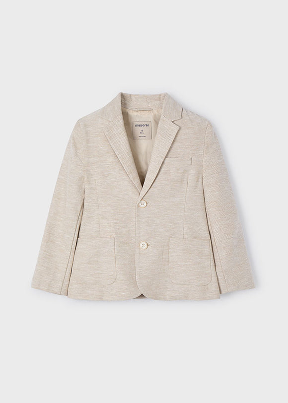 Boys Linen Blazer - Sand