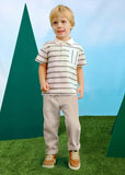 Boys Linen Pants with Drawstring - Cookie