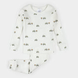 Pear Picking Truck Print on Off-White Infant PJ Set