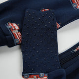 Fire Truck Print on Navy Blue Convertible Sleeper