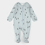 Penguin Print on Pearl Blue Sleeper