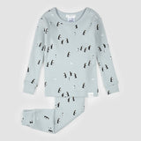 Penguin Print on Pearl Blue Infant PJ Set