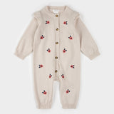 Poppy Print on Beige Knit Sweater Playsuit