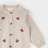 Poppy Print on Beige Knit Sweater Playsuit