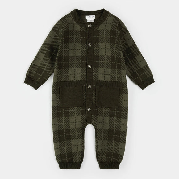 Farm Green Gingham Knit Playsuit