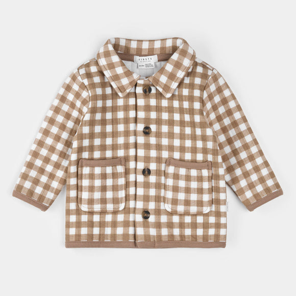 Light Taupe Gingham Jacket