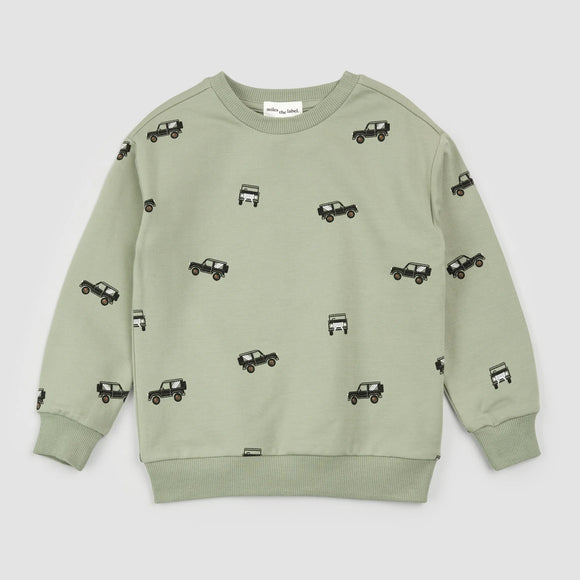 Off Roading Print on Sage Sweatshirt
