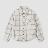 Light Grey Plaid Flannel Shirt - Baby