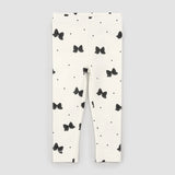 Glitter Bow Print On Off-White Set