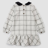 Yarn-Dye Plaid Flannel Collared Dress - Baby