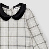Yarn-Dye Plaid Flannel Collared Dress - Baby