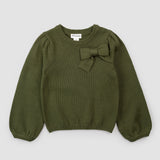 Winter Moss Bow Sweater