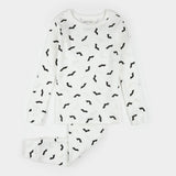 Bats Glow in the Dark Print on Off-White PJ Set - Kids
