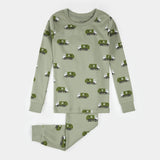 Recycling Truck Print on Fall Green PJ Set