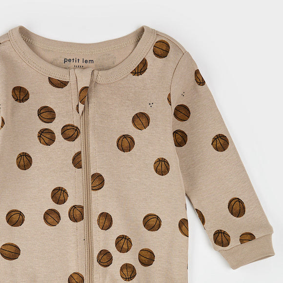 Basketball Print on Oatmeal Sleeper