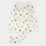 Macaron Print on Antique White PJ Set - Baby