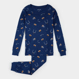 Football Play Print on Blue PJ Set - Kids