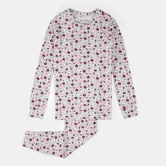 Poppy Floral Beige Modal Jersey PJ Set