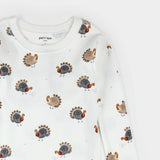 Turkey Print on Off-White PJ Set