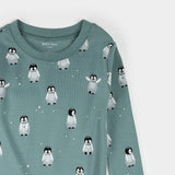 Baby Penguin Print on Teal PJ Set