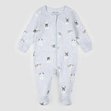 Snowman Print on Light Heather Grey Sleeper