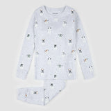 Snowman Print on Light Heather Grey PJ Set