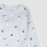 Snowman Print on Light Heather Grey PJ Set