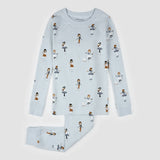 Figure Skating Print on Pearl Blue PJ Set