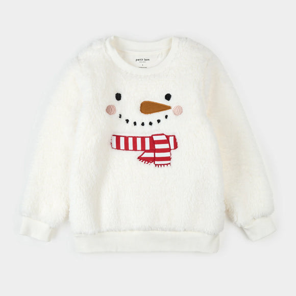 Snowman Emroidered Sweatshirt - Kids