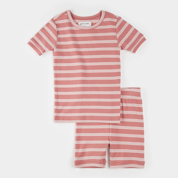Bubblegum Multi-Striped Modal Rib Summer Sleep Set