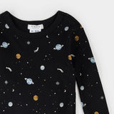 Galaxy Print on Black Infant PJ Set